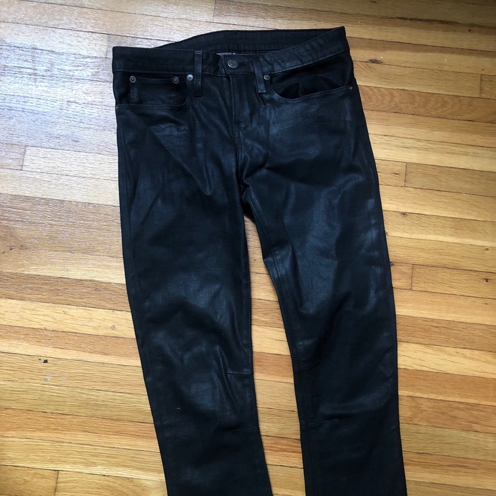 Helmut Lang Waxed Coated Skinny Jeans